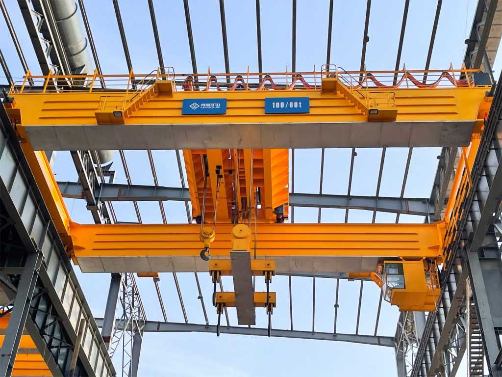 Henan Mine Crane heavy-duty four-girder casting overhead crane for severe steel mill service